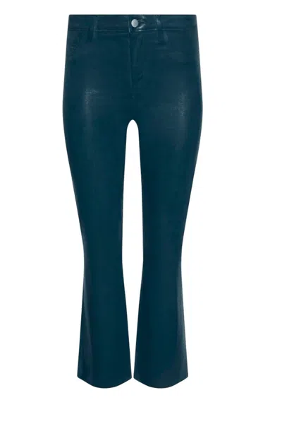 L'agence Women's Kendra High Rise Crop Coated Flare Pants In Deep Teal In Multi