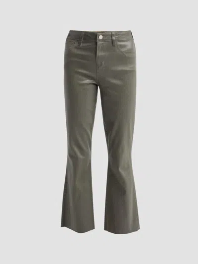 L'agence Women's Kendra High-rise Crop Flare Jeans In Ash Olive Coated