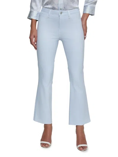 L'agence Kendra High Rise Cropped Flared Jeans In Pale Mist In Blue