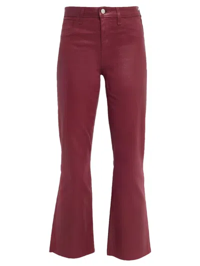 L'agence Kendra High Rise Cropped Flare Jean In Dark Port Coated In Multi