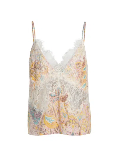 L'agence Women's Kilah Lace & Paisley Camisole In Multi Western Paisley