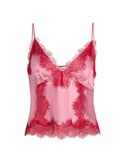 L'agence Women's Kimber Lace Inset Camisole Top In Pink