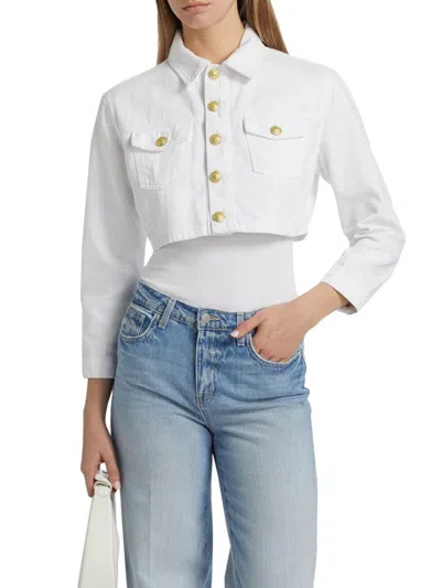 L'agence Women's Koda Cotton Crop Jacket In White