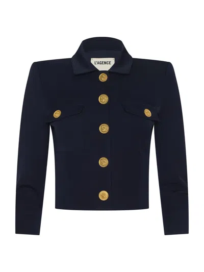 L'agence Kumi Cropped Fitted Jacket In Black