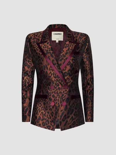 L'agence Women's Kyomi Leopard-print Blazer In Tan Multi Javan
