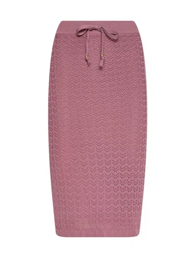 L'agence Lacen Pointelle Knit Skirt In Lilas In Pink