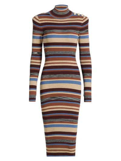 L'agence Women's Larelle Striped Midi Sweaterdress In Multi