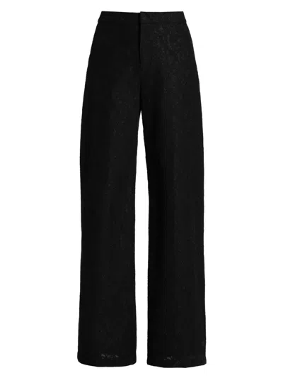 L'agence Livvy Lace Straight Leg Pants In Black