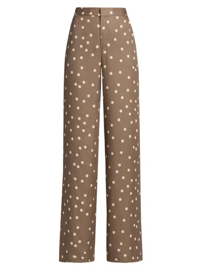 L'agence Women's Livvy Polka Dot Straight-leg Trousers