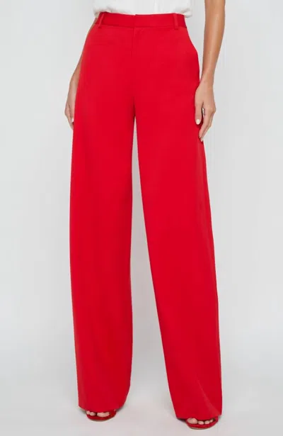 L'agence Women's Livvy Strght Leg Trouser In Scarlet Red