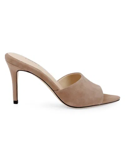 L'agence Lolita Pointed Toe Sandal In Cappuccino Suede