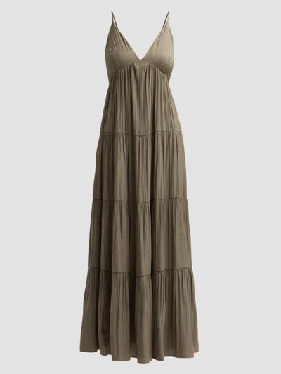 L'agence Women's Lua Tiered Satin Maxi Dress In Green