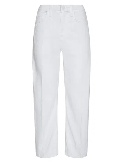L'agence Mallis High Rise Bow Leg Jeans In Blanc In White