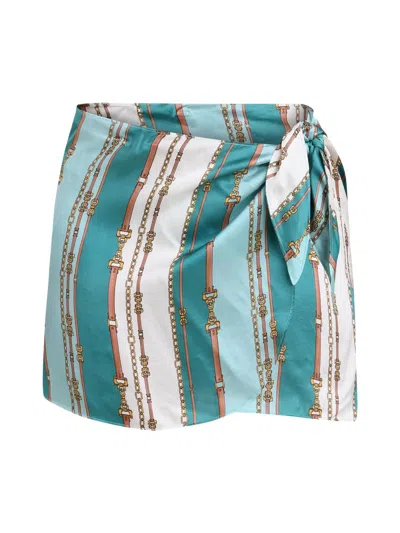 L'agence Women's Marceline Belt-print Satin Pareo In Blue