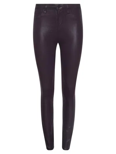 L'agence Women's Marguerite Coated High-rise Pants In Purple