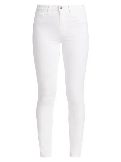 L'agence Marguerite Skinny Jeans In Blanc In Animal Print