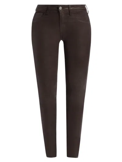L'agence Women's Marguerite Mid-rise Coated Skinny Jeans In Brown