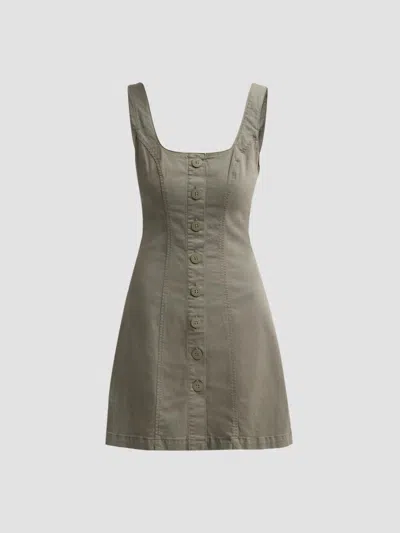 L'agence Women's Maris A-line Button-front Mini Dress In Smokey Olive
