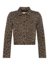 L'agence Women's Marla Crop Jacket In Tan Multi Leopard Shaw In Multi