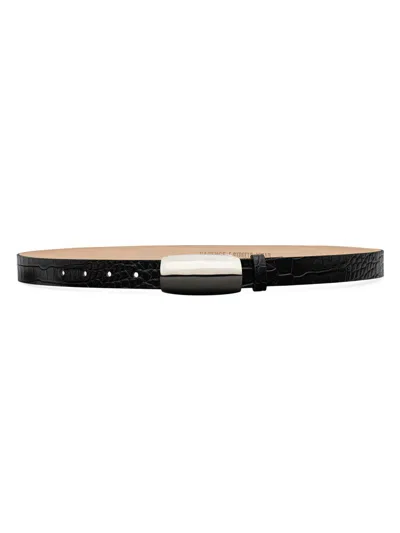 L'agence Women's Marlowe Lizard-embossed Leather Belt In Black