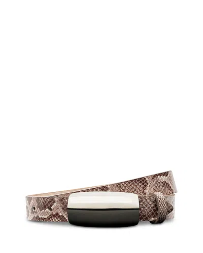 L'agence Women's Marlowe Snake-embossed Leather Belt In Brown