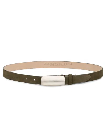 L'agence Women's Marlowe Suede Belt In Olive Suede