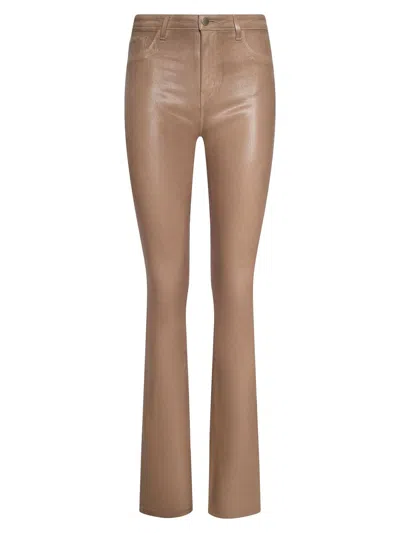 L'agence Women's Marty Coated High-rise Flare Jeans In Brown
