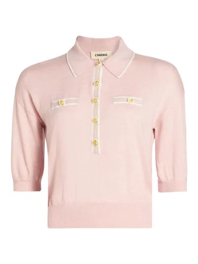 L'agence Women's Masaki Knit Short-sleeve Sweater In Pink
