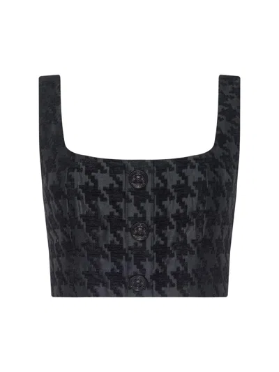 L'agence Women's Maylin Houndstooth Bralette Tank In Burgundy