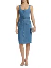 L'agence Women's Midy Button-front Denim Minidress In Blue