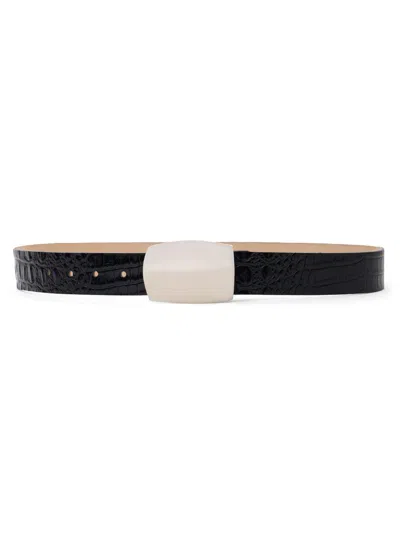 L'agence Women's Milou Croc-embossed Leather Belt In Multi