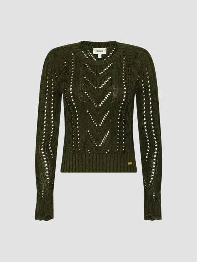 L'agence Women's Mio Cable Knit Crop Sweater In Green