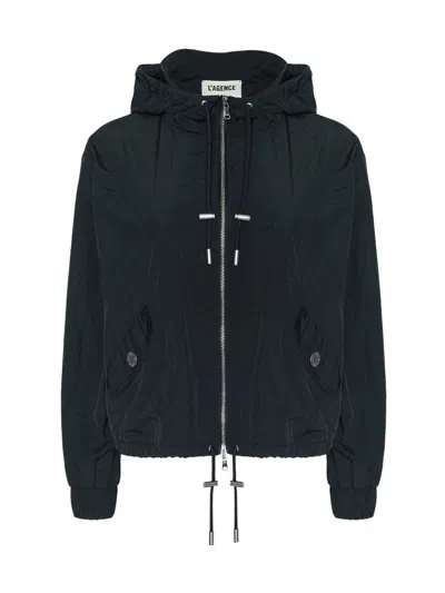 L'agence Women's Miro Drawstring Hood Windbreaker In Black