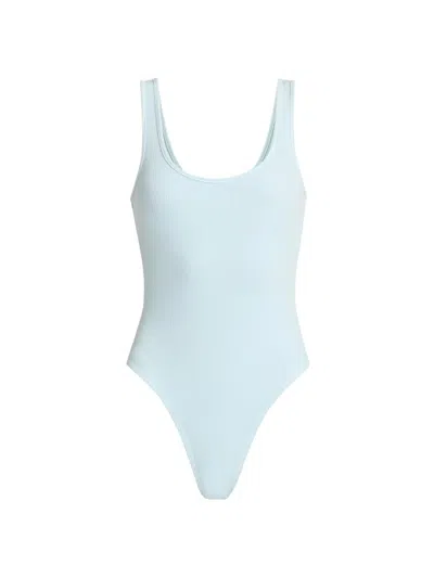 L'agence Women's Nica Scoopneck Rib-knit Bodysuit In Blue