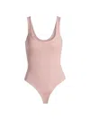 L'agence Women's Nica Scoopneck Rib-knit Bodysuit In Pink