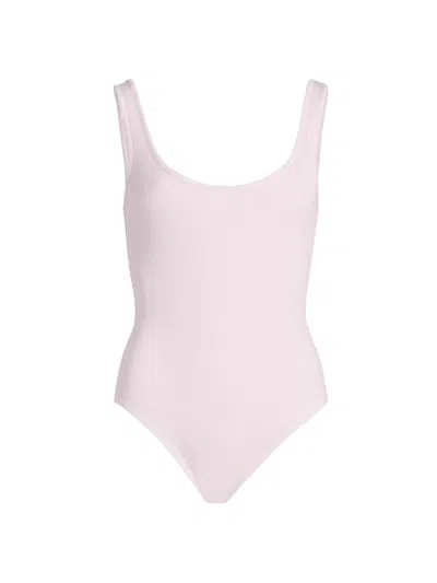 L'agence Women's Nica Scoopneck Rib-knit Bodysuit In Pink