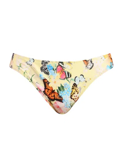 L'agence Women's Nicole Garden Butterflies Bikini Bottom In Denim