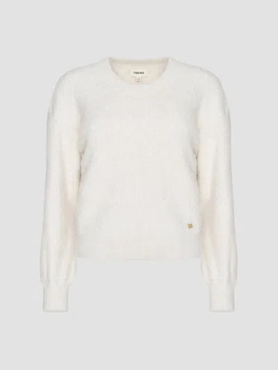L'agence Women's Nimbus Fuzzy Crewneck Sweater In Vintage White