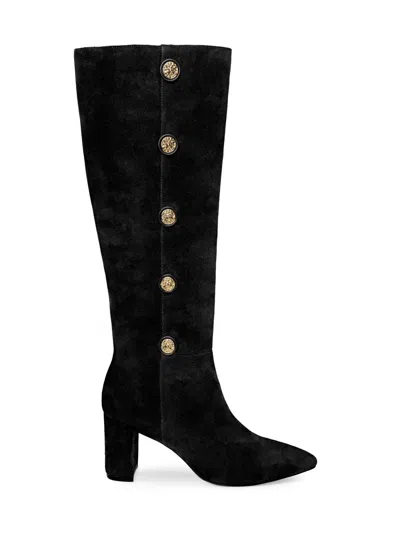 L'agence Women's Octavie 75mm Embellished Suede Boots In Black