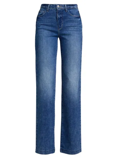 L'agence Women's Only At Saks. Clayton High-rise Wide-leg Jeans In Blue