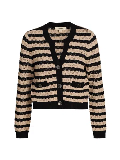L'agence Women's Orla Striped Pointelle Knit Cardigan In Multi