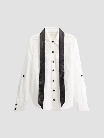 L'agence Women's Pearson Silk Blouse In White