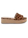 L'agence Ramani Espadrille Platform Wedge Slide Sandal In Brown