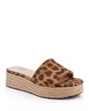 L'agence Ramani Espadrille Platform Wedge Slide Sandal In Brown