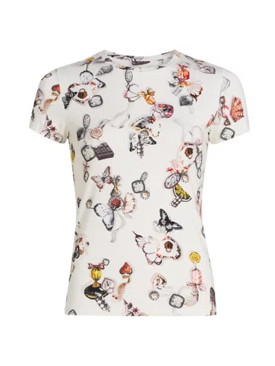 L'agence Women's Ressi Lock Butterfly Crewneck T-shirt In Gray