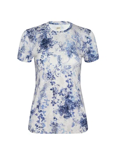 L'agence Women's Ressi Paisley Floral Jersey Top In Blue