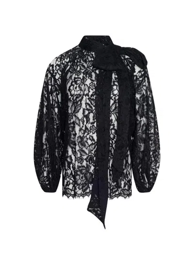 L'agence Women's Rhett Oversized Lace Blouse In Black