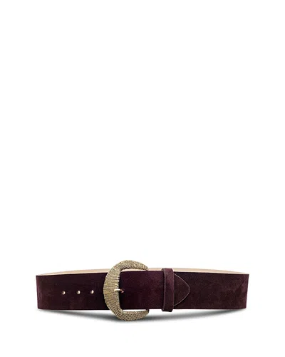 L'agence Women's Textured Hammered Belt In Burgundy In Red