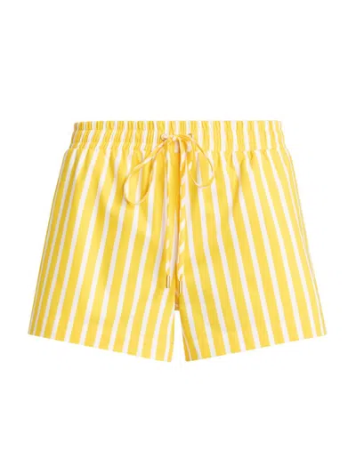 L'agence Royce Striped Shorts In Yellow