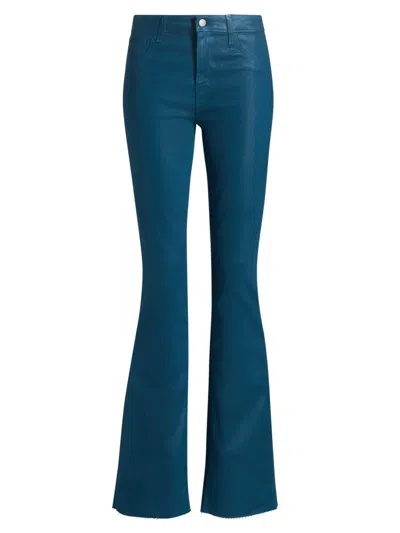 L'agence Women's Ruth Coated High-rise Straight-leg Jeans In Blue